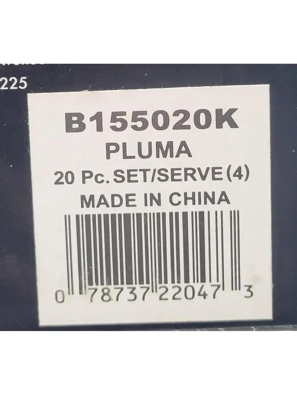 Oneida Pluma Stainless Flatware 20 Piece Set, Serves 4, NEW - B155020K